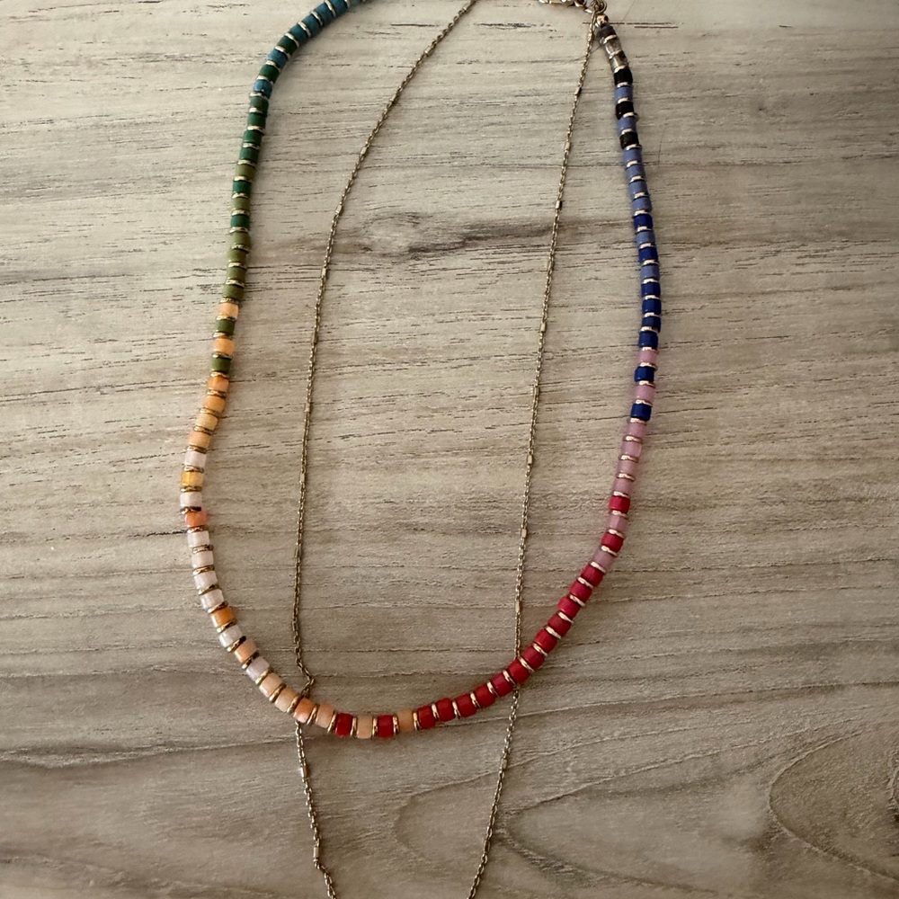 Layered Multicolor Beaded Necklace